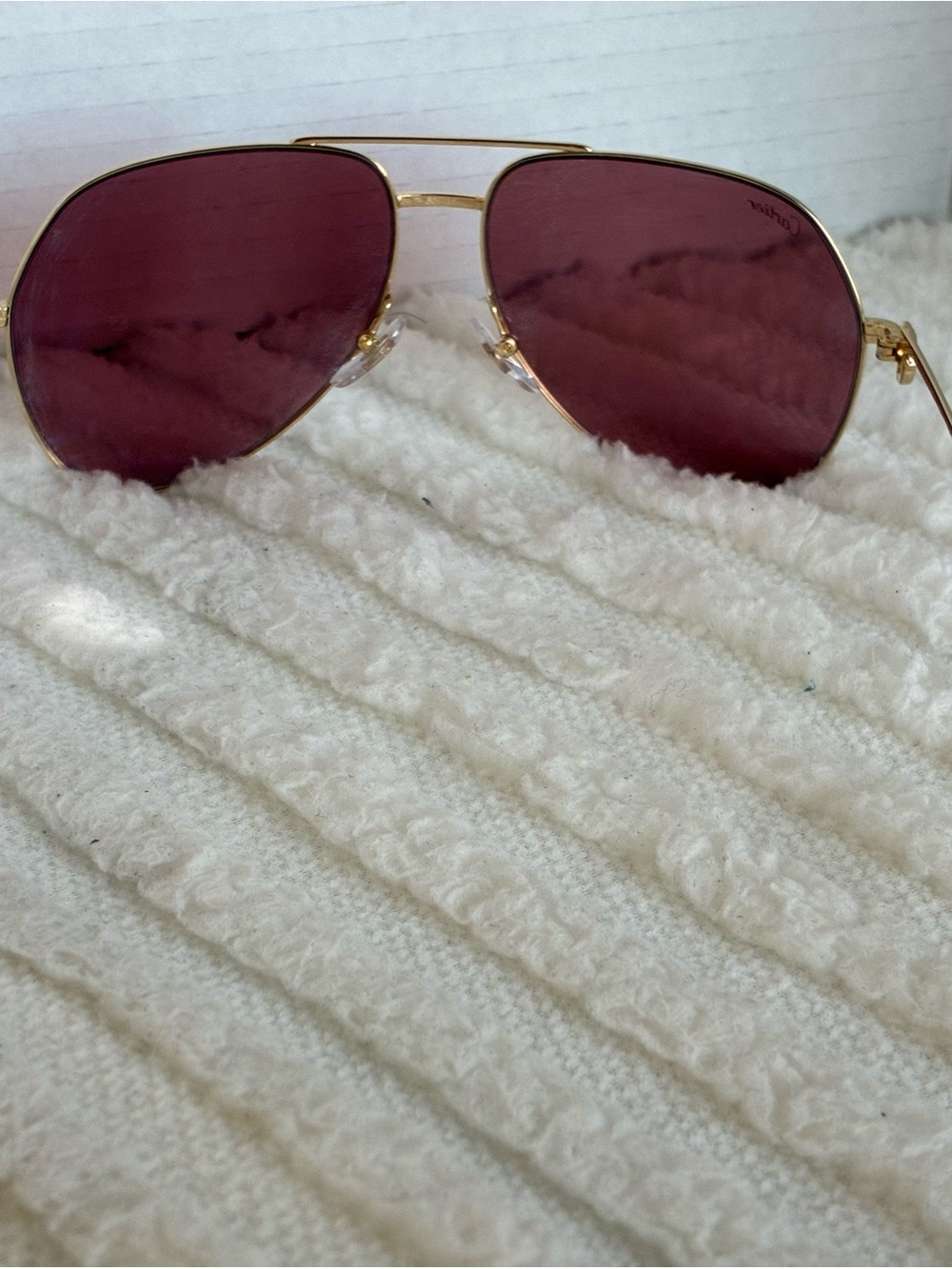 Cartier Gold Frame Aviator Sunglasses with Brown Lenses - Picture 4 of 15